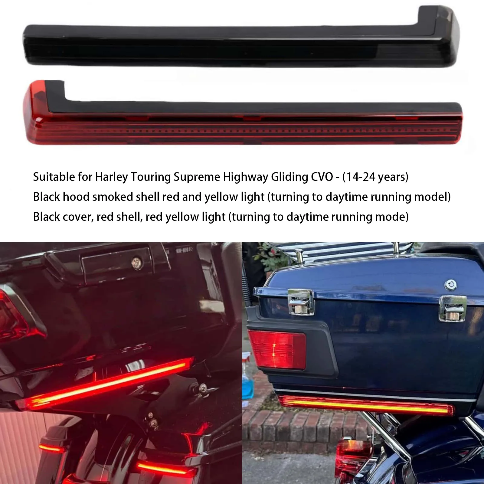 

For Harley Touring 2006-2024 Road King Street Glide Motorcycle Touring Trunk Lamp LED Side Marker Turn Signal Lights