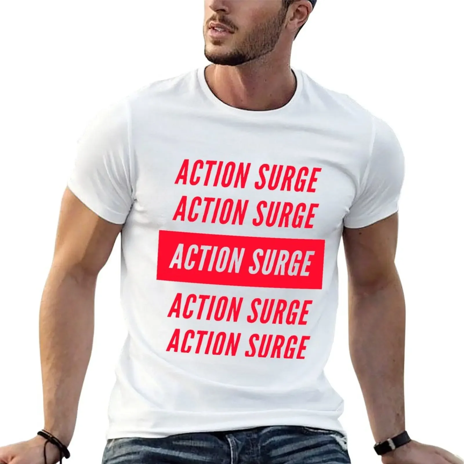 Action Surge TTRPG Dungeon Apparel T-Shirt boys animal print summer tops cheap stuff rapper graphic tees Short sleeve tee men