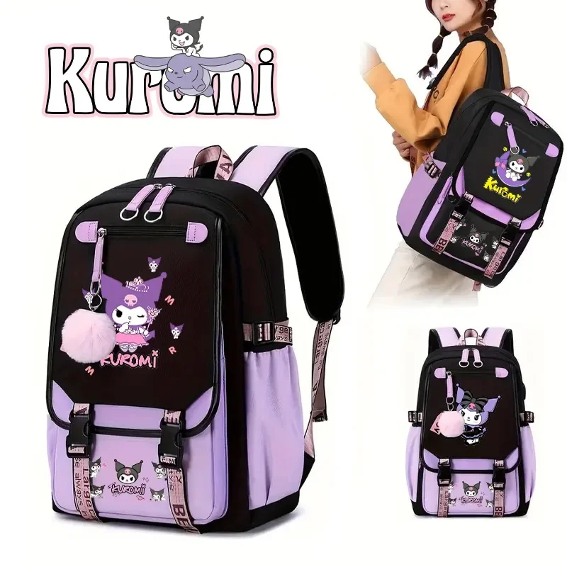 

Kuromi students Schoolbag Cute unisex Backpacks Cartoon Anime Graphic Print Backpack Portable Large Capacity Bags Party Gifts