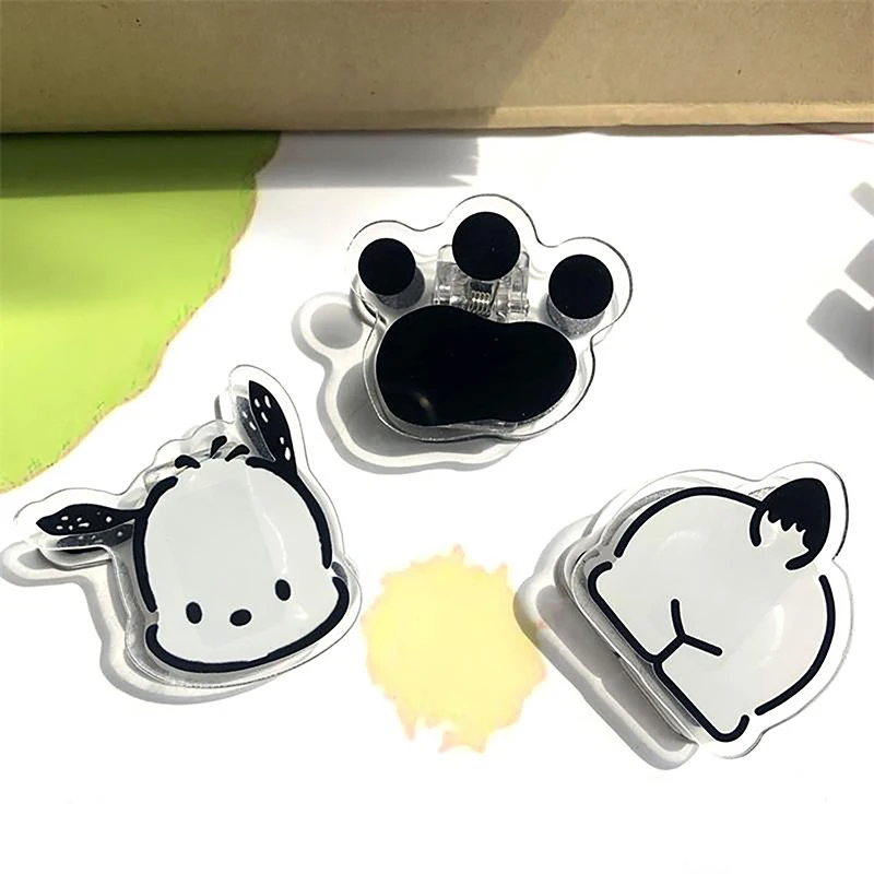 Cartoon Cute Sanrio Pochacco Acrylic Double-sided Clips Note Clips Information Book Folder Multifunctional Paper PP Folder Gifts