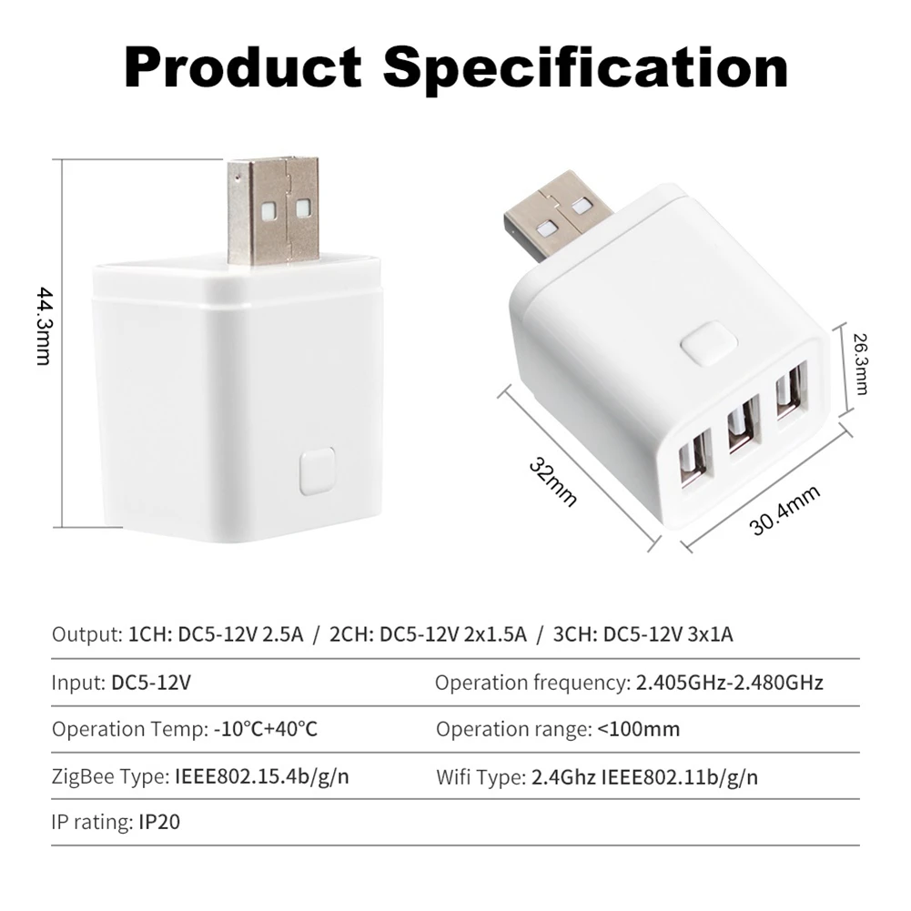 Conversor inteligente tuya wifi inteligente adaptador usb interruptor 5v mini adaptador de alimentação usb controle vida inteligente para yandex 2usb