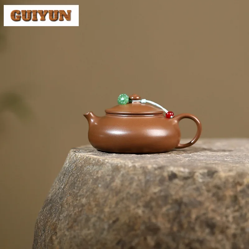 

140ml Antique Yixing Purple Clay Teapots Famous Master Handmade Han Jiang Pot Raw Ore Zhu Mud Kettle With Infuser Zisha Tea Set