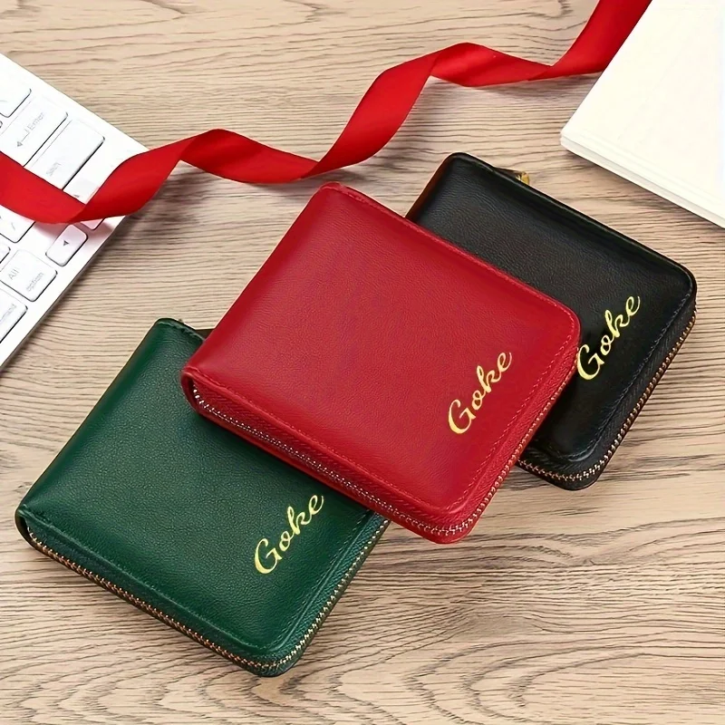 

2024 Mini Classic Solid Color Clutch Wlalet, Zipper Around Coin Purse, Versatile Credit Card Holder For Women