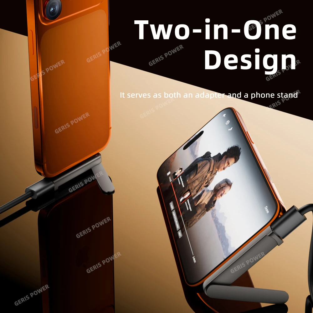 

240W Foldable USB C to Type C OTG Adapter Fast Charging Converter Portable Cellphone Stand Bracket for iPhone 15 16 17 Samsung