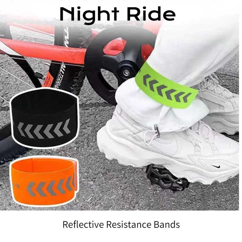 1PC Night Reflective Belt Trousers Closure Leggings Equipment Cycling Multiple Colors Bicycle Leggings Belt Cycling Equipment