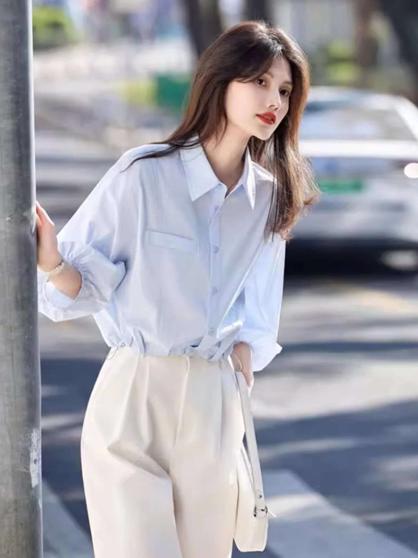 

Ele European Brand Summer irt Bubble Sve Ne Single Button Cardigan Women's Anti-Aging Straight Tube Sle