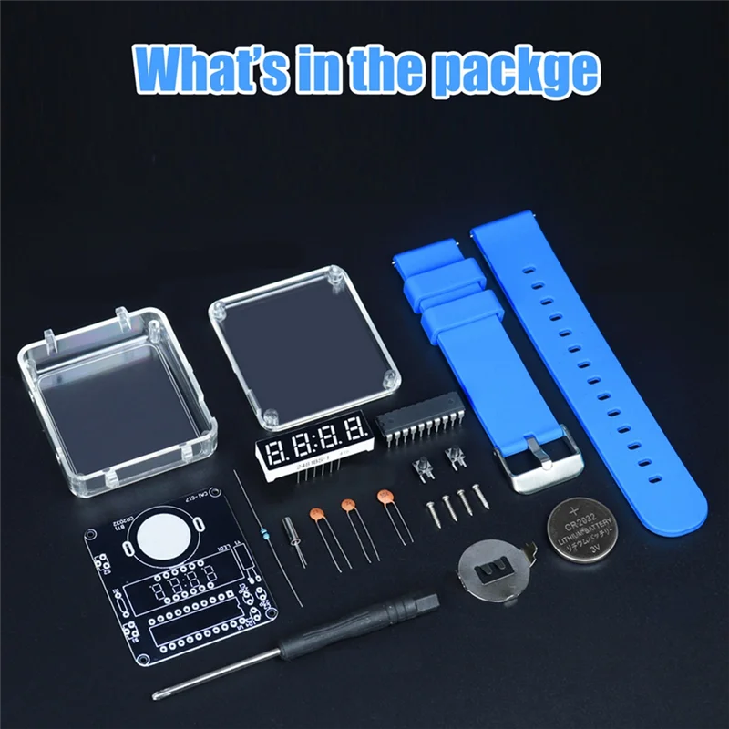M13K-DIY Soldering Practice Project Kit LED Watch Kit With LED Display For Electronics Beginners, Elementary And Middle