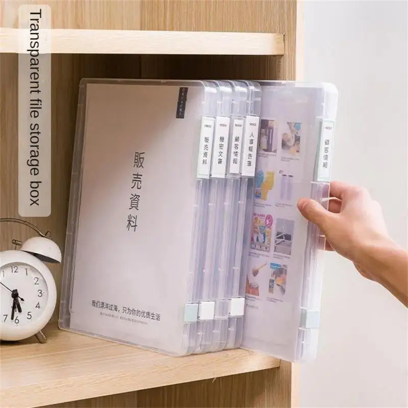 A4 File Storage Folder Transparent File Storage Box Contract Paper Data Sorting Box Office File Favorites Desktop Organizers