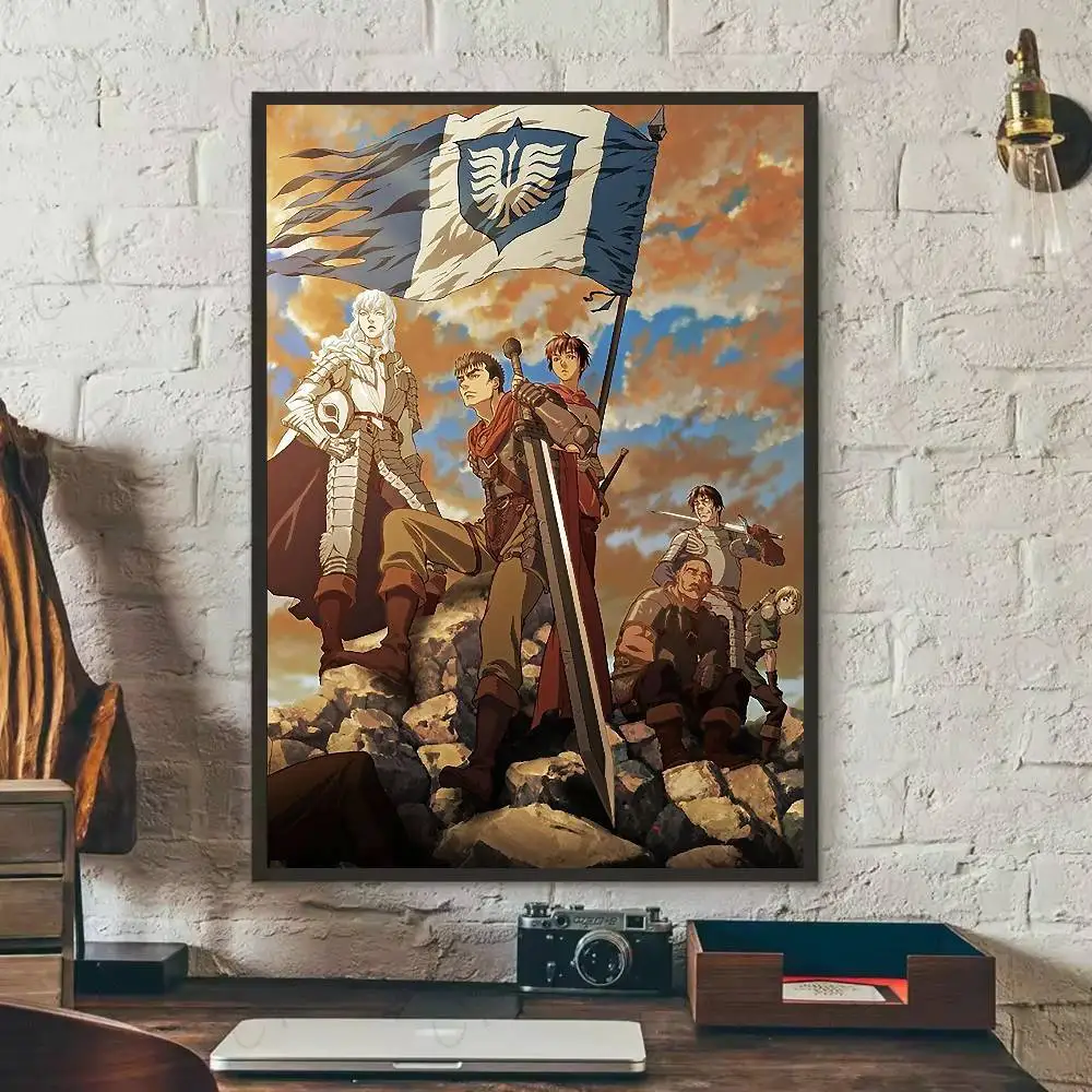 الرجعية الكلاسيكية أنيمي Berserk ملصق معرض يطبع ذاتية اللصق ديكور المنزل الديكور صور مطبوعة للحوائط غرفة المعيشة ملصق #4