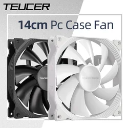Teucer AF 14025 PC Case Cooling Fan 12V 4Pin PWM MHDB Hydraulic Bearing White 14CM Silent Fan for Computer Radiator Ventilator