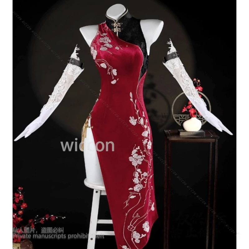 Anime Game Naraka: Cosplay Bladepoint Cos Justina Gu Costume Uniform Chinese Style Dress Full Set Hallowen Party Play Role 2XL