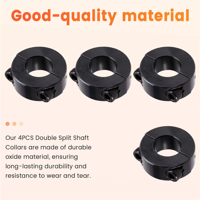 ABWR-4PCS مزدوجة سبليت رمح الياقات أكسيد مجموعة المسمار نمط مزدوج سبليت Setscrew رمح طوق القطر الداخلي 20*40*15 مللي متر