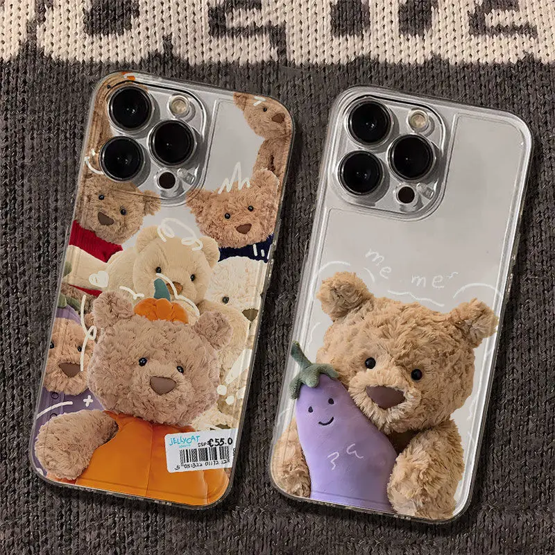 Bonita funda de teléfono Barcelo Bear para Infinix Hot 50 40 30 30i 20 20i 12 12i 11 1010i 10s 9 8 Play NFC 4G 5G funda de TPU suave transparente