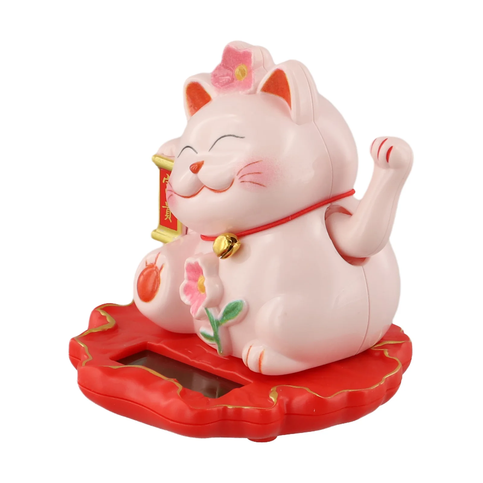 Solar Lucky Cat Ornament Automatic Waving Lucky Cat For Home Blessings Financial Prosperity No Batteries Needed