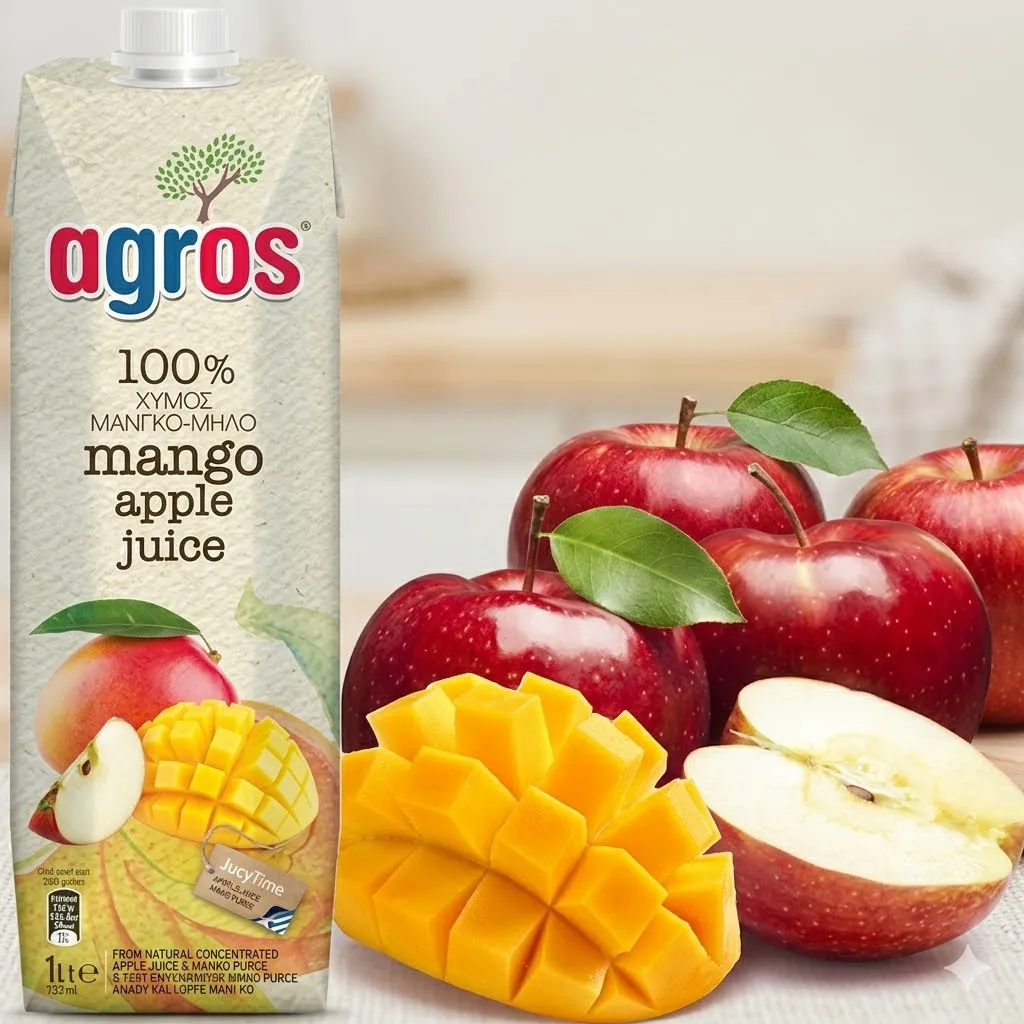 マンゴーアップルジュース 果汁100％ 無添加 agros 紙パック 業務用 まとめ買い 濃縮還元 1000ミリリットル (x 12)