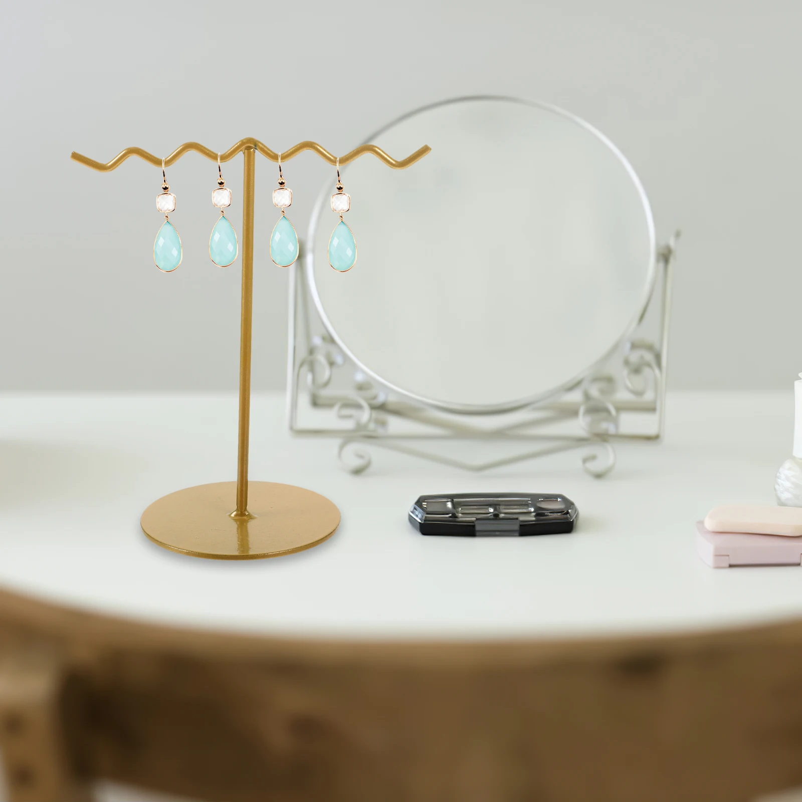 

Jewelry Organizer Stand for Earrings Necklaces Bracelets Jewelry Display Rack Storage Holder Iron Necklace Stand for Dresser