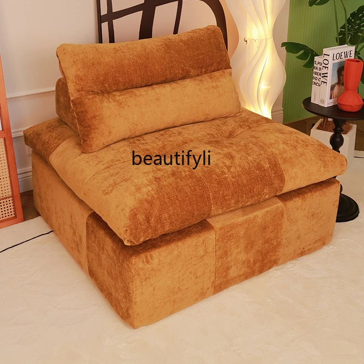 

Cream Style Sofa with Rice Cake Module for Living Room, Piedmont Full Washable Fabric Sofa with Tofu Block Design