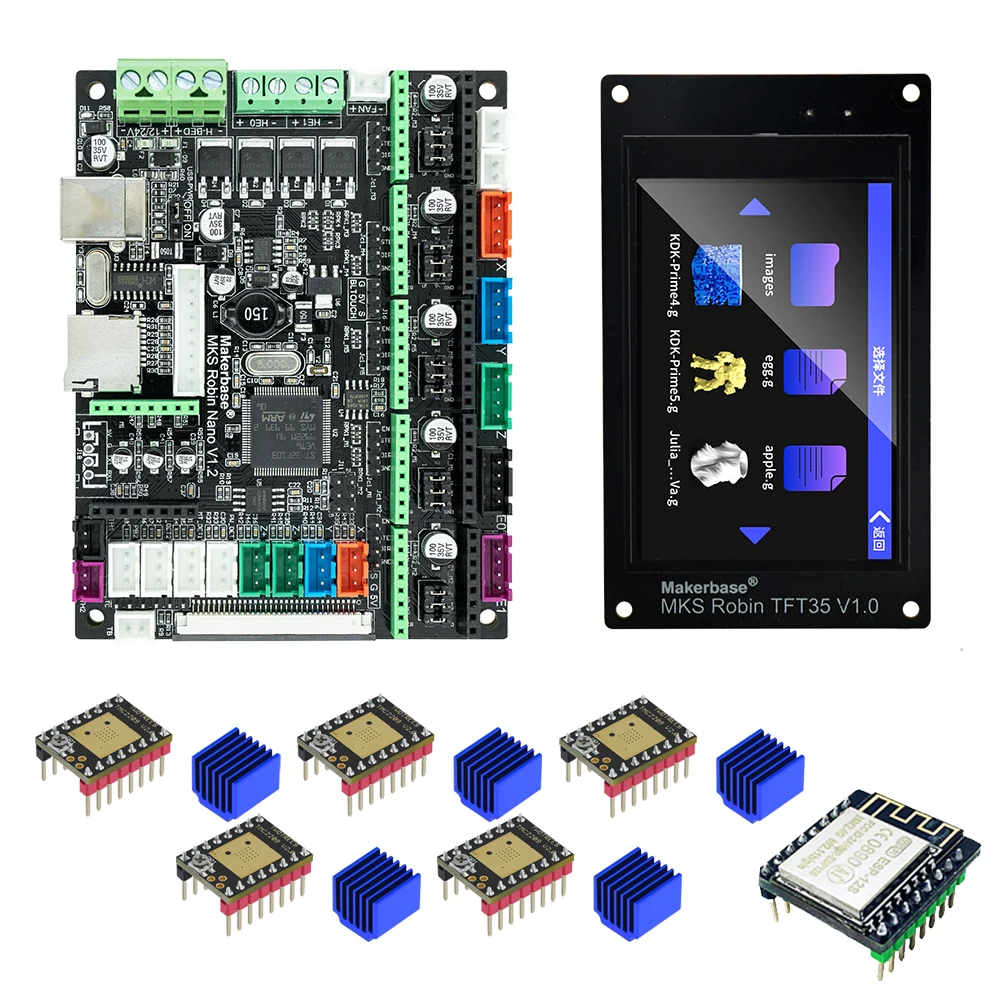 Makerbase 3D Printer Control Board MKS Robin Nano V1.2 32Bit Motherboard Support Marlin2.0 Support TFT 3.5 Inch Touch Screen