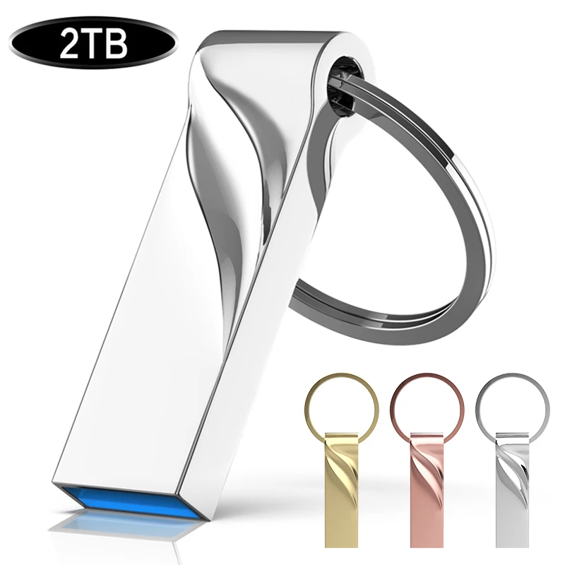 NEW usb flash drive 2TB pen drive pendrive флешка 2TB metal u disk memoria cel usb 3.0 stick gift for phone /PC/Car/TV free logo