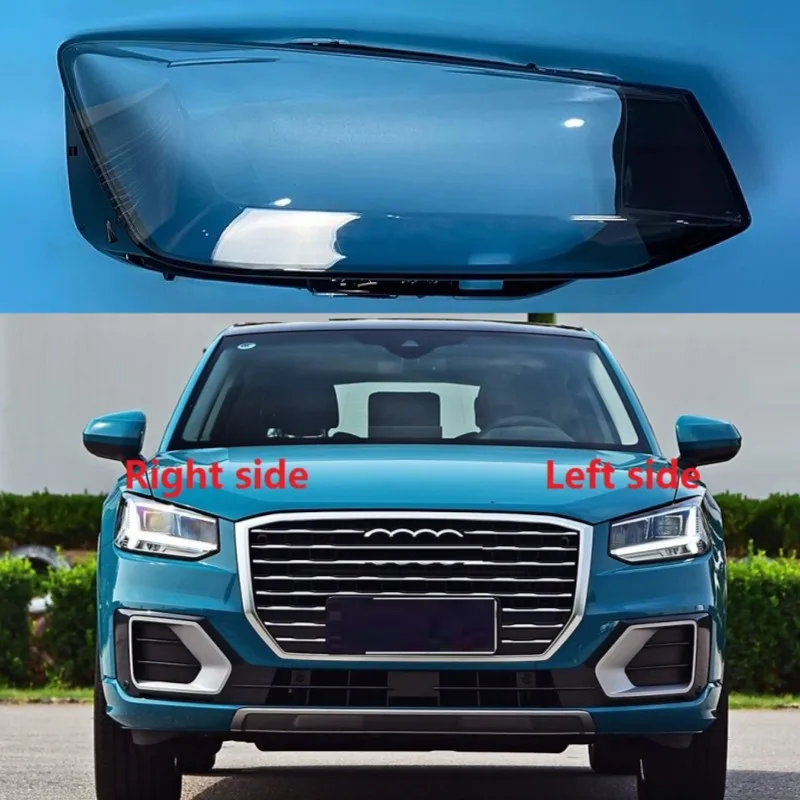 For Audi Q2 Q2L 2018 2019 2020 2021 Headlamps Cover Transparent Lampshade Headlights Shell Case Plexiglass Housing Replace Shade