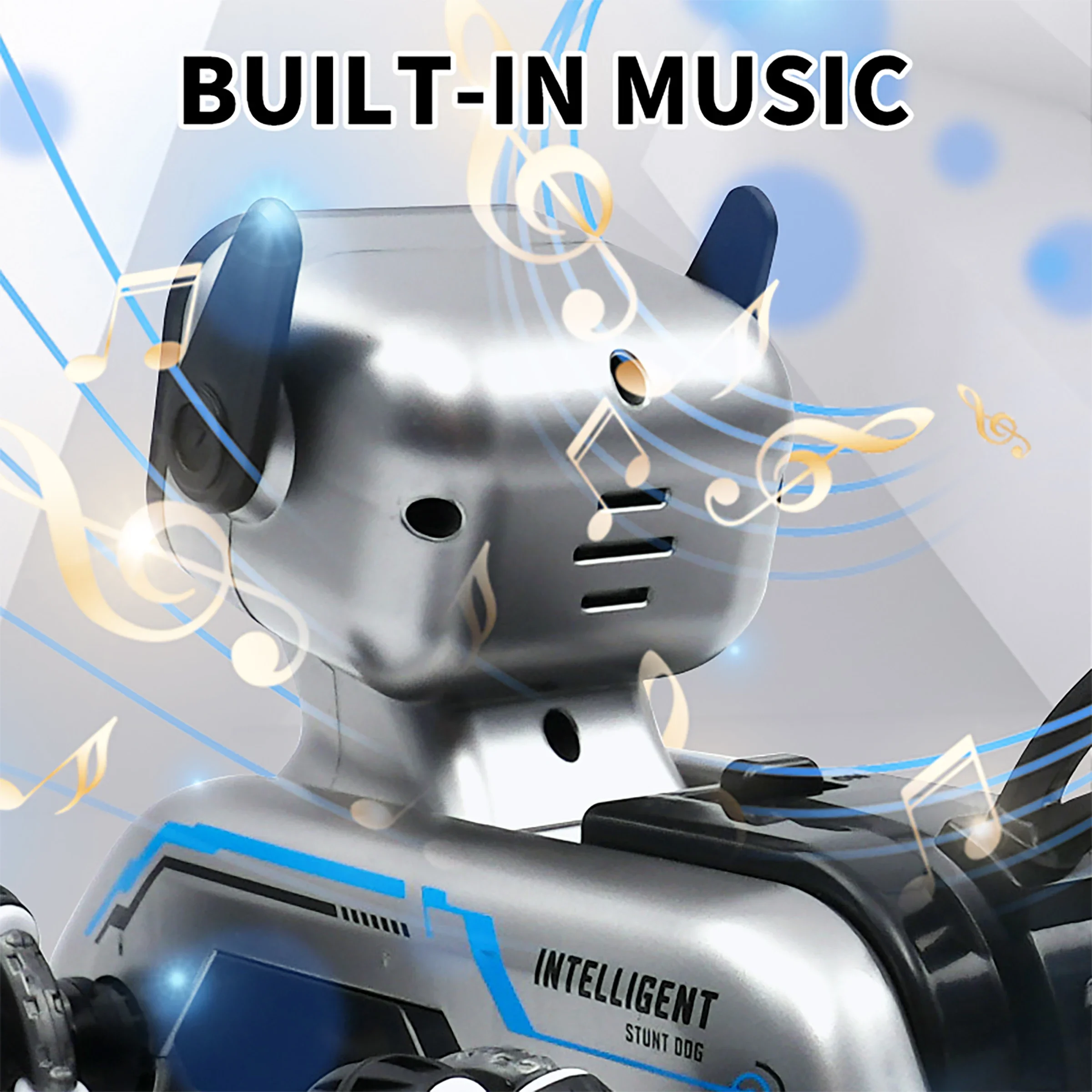 Samochód RC 2.4Ghz 8WD do akrobacji, zdalnie sterowany robot-pies, zabawka z czujnikiem gestów, muzyką i światłem, zdolny do wspinania się, prezent urodzinowy dla dzieci.