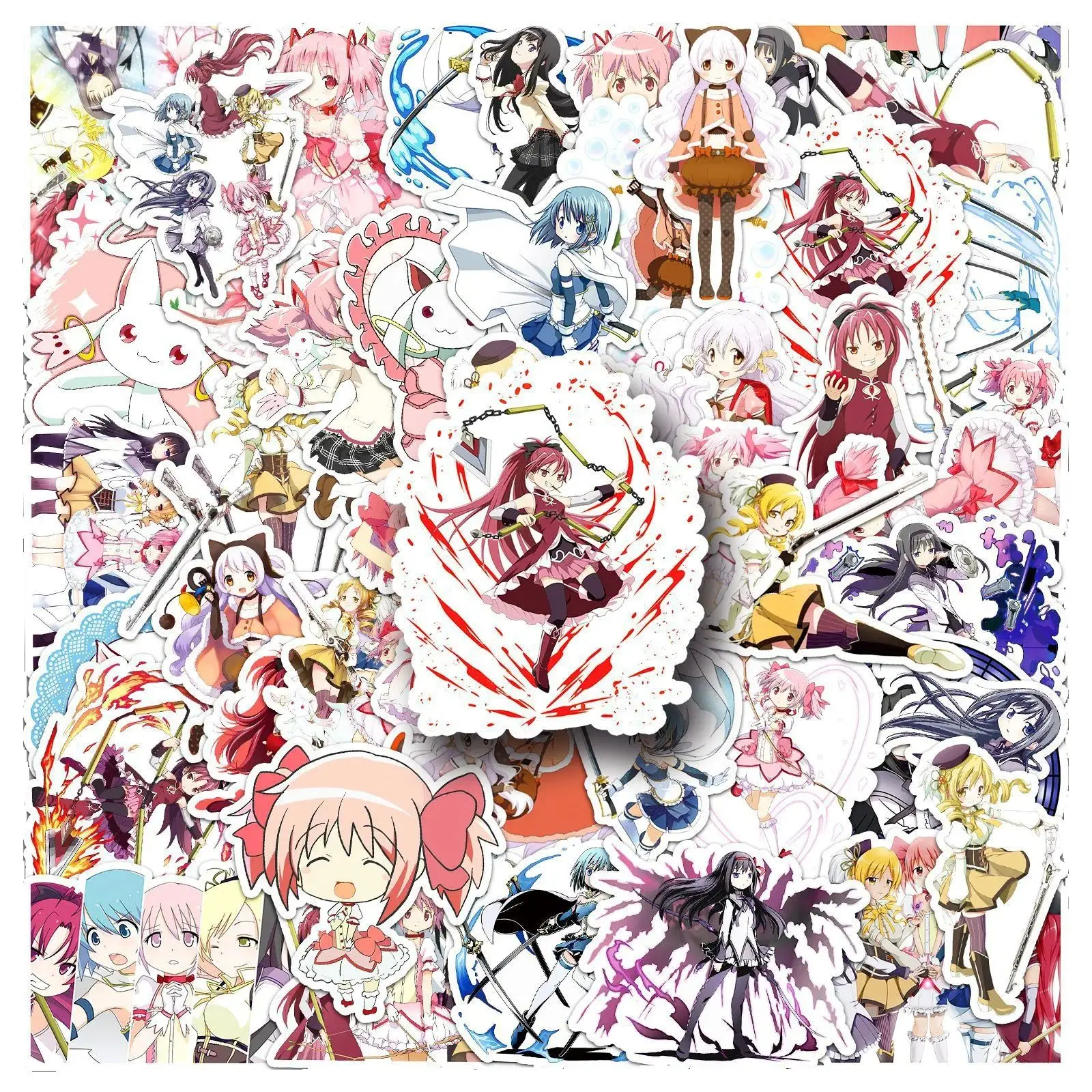

50 шт. аниме Puella Magi Madoka Magica наклейки Kawaii мультфильм девушка Kaname Madoka Akemi Homura наклейки для ноутбука, телефона, велосипеда, наклейки
