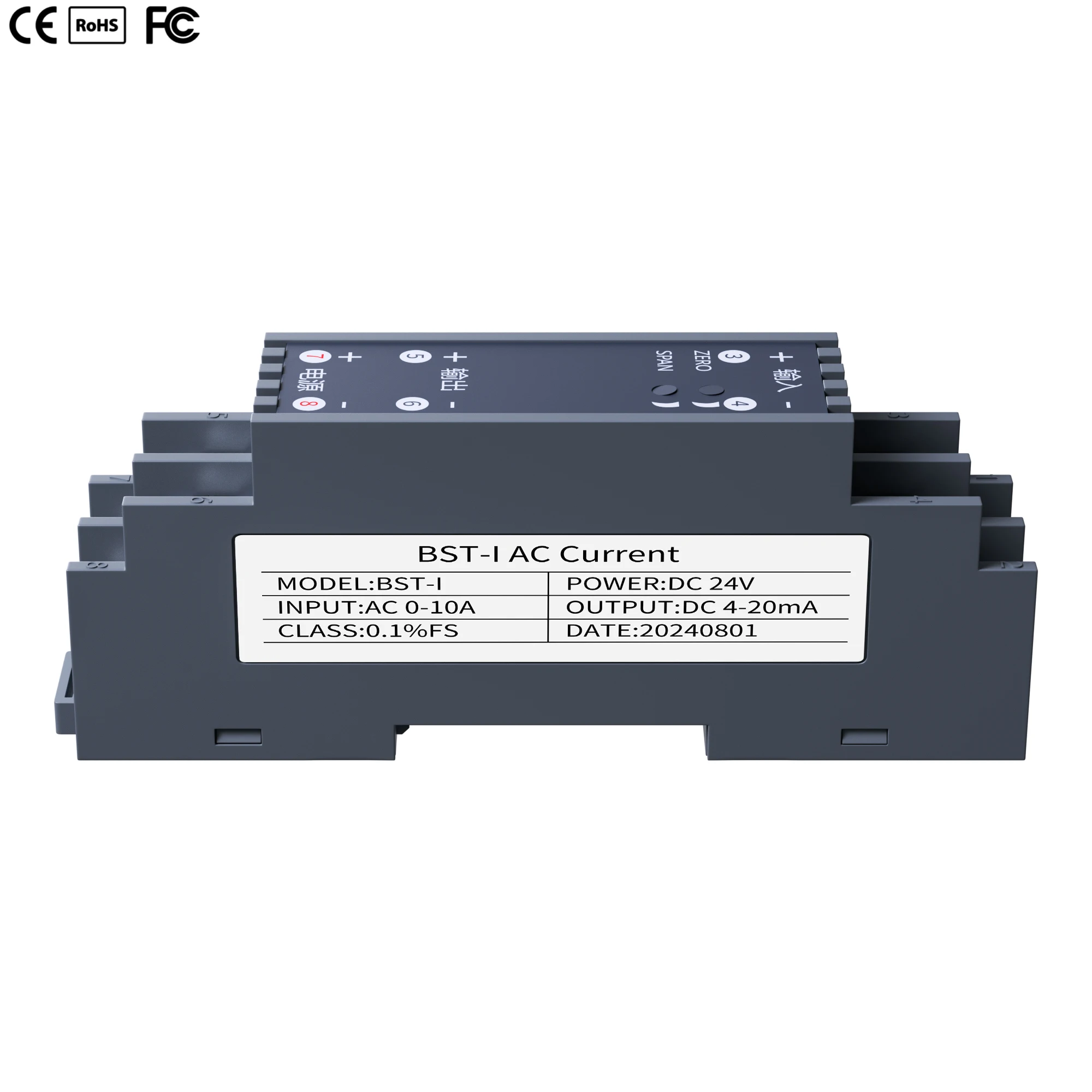 

High Precision 0-1A 0-2A 0-3A 0-5A AC Current Transducer to 4-20mA 0-20mA 0-10V 0-5V 1-5V Output Current Signal Converter