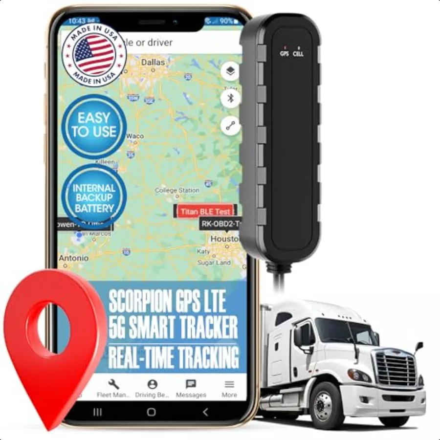 

Lonestar Tracking ScorpionLTE 5G Wired GPS Tracker for Vehicles 2 Wire Easy Installation Under Dashboard Asset Truck Car GPS Tr