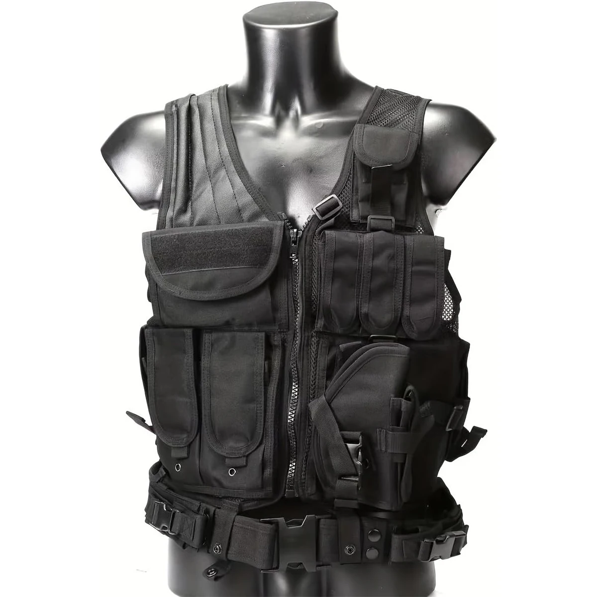 طقم سترة تكتيكية مع قبعة بيسبول قفازات نصف اصبع بالاكلافا سترة قتالية عسكرية قابلة للتعديل للصيد CS Airsoft