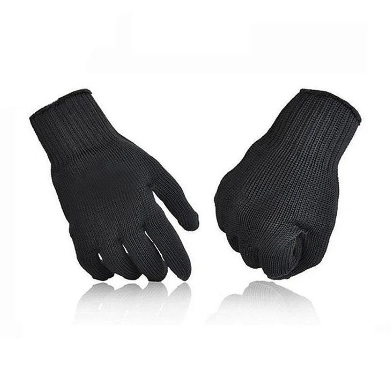 2 Pair Safety Gloves Black Anti Cutting Gloves Wear Resistant Steel Wire Metal Mesh Work Gloves Security Protection Accessories