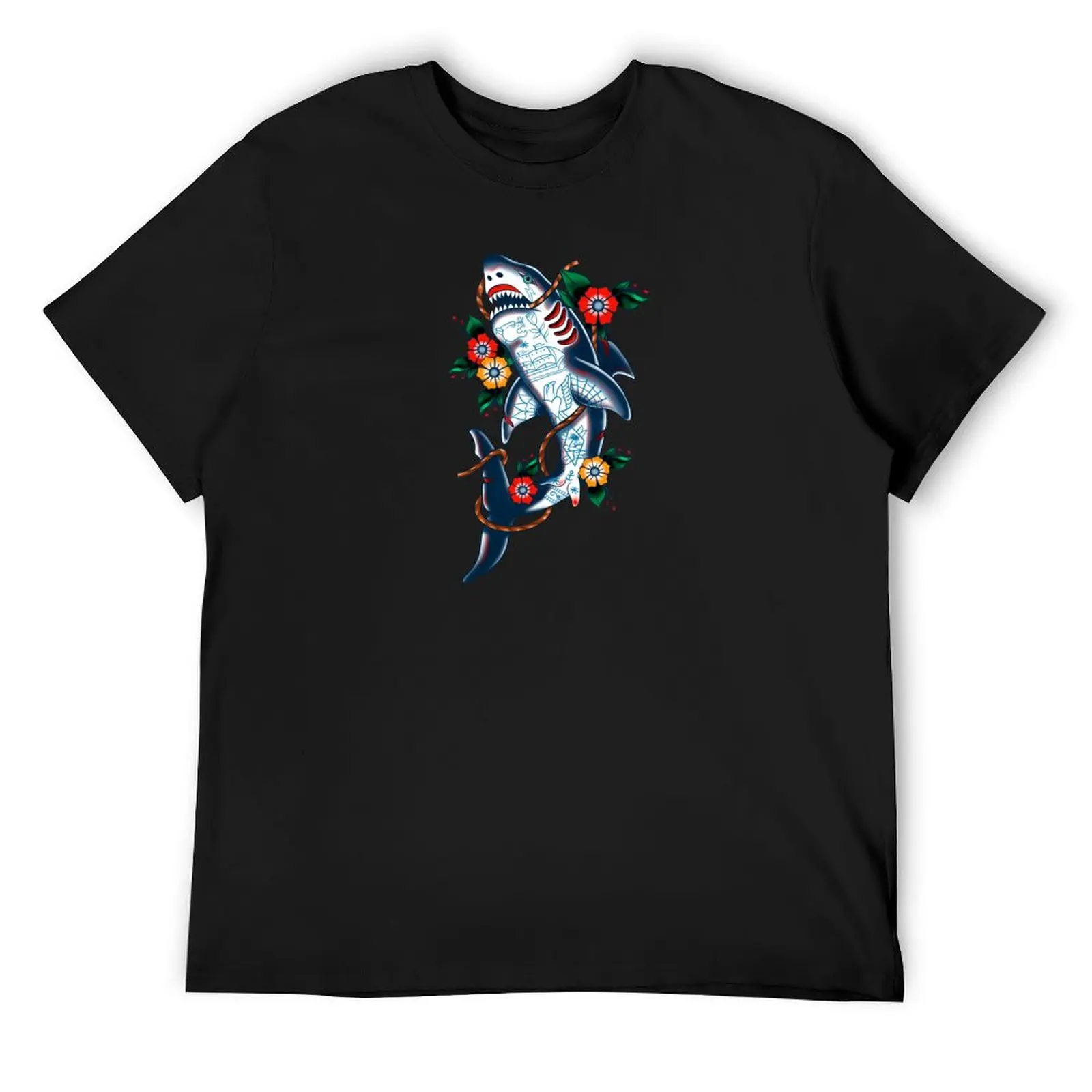 

SHARK TRADITIONAL TATTOO T-Shirt customs design your own anime tshirt plain t shirts men