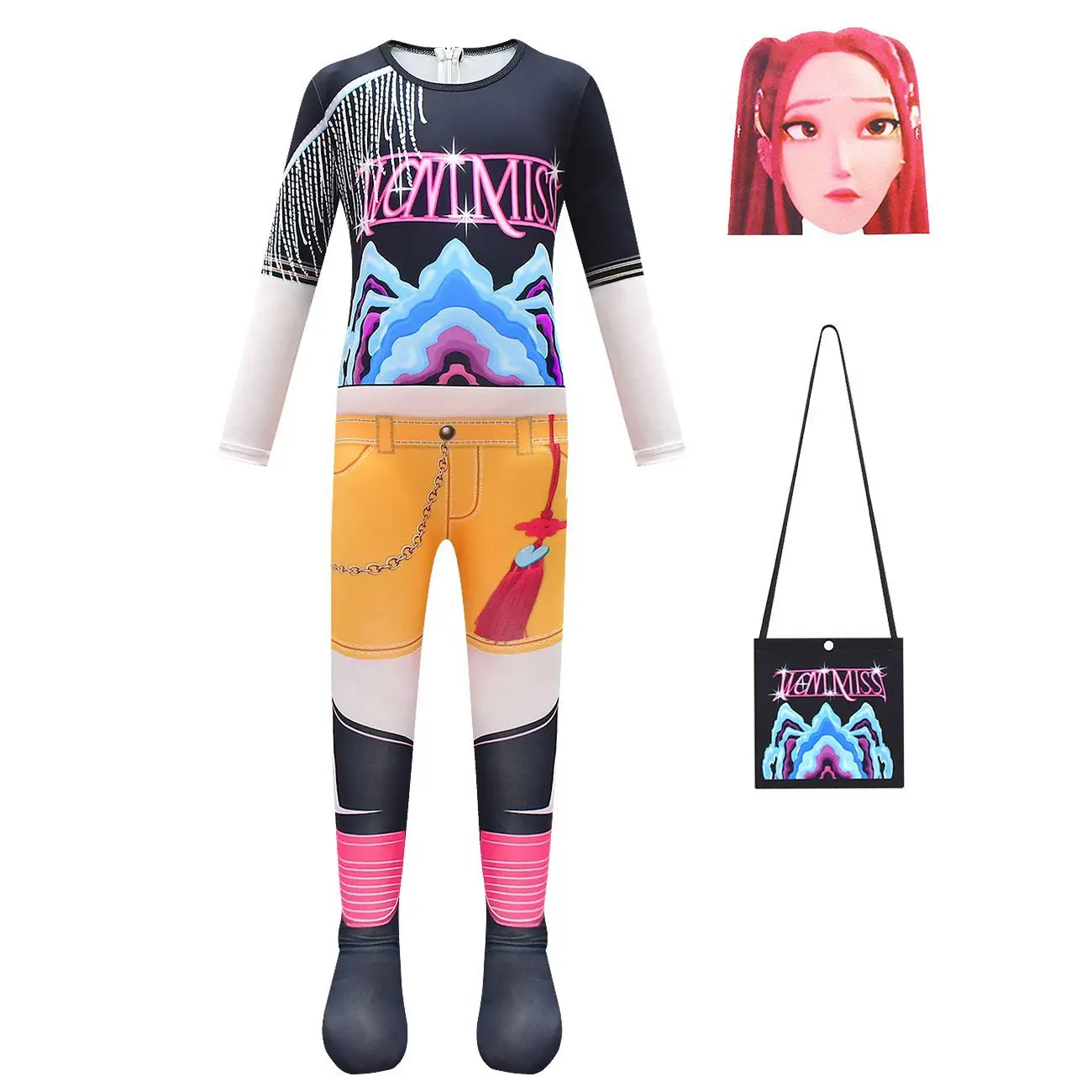

Kids KPop Demon Hunters Jumpsuits Mira Rumi Zoey Hunters Cosplay Costume for Girl Halloween Performance Party Bodysuits