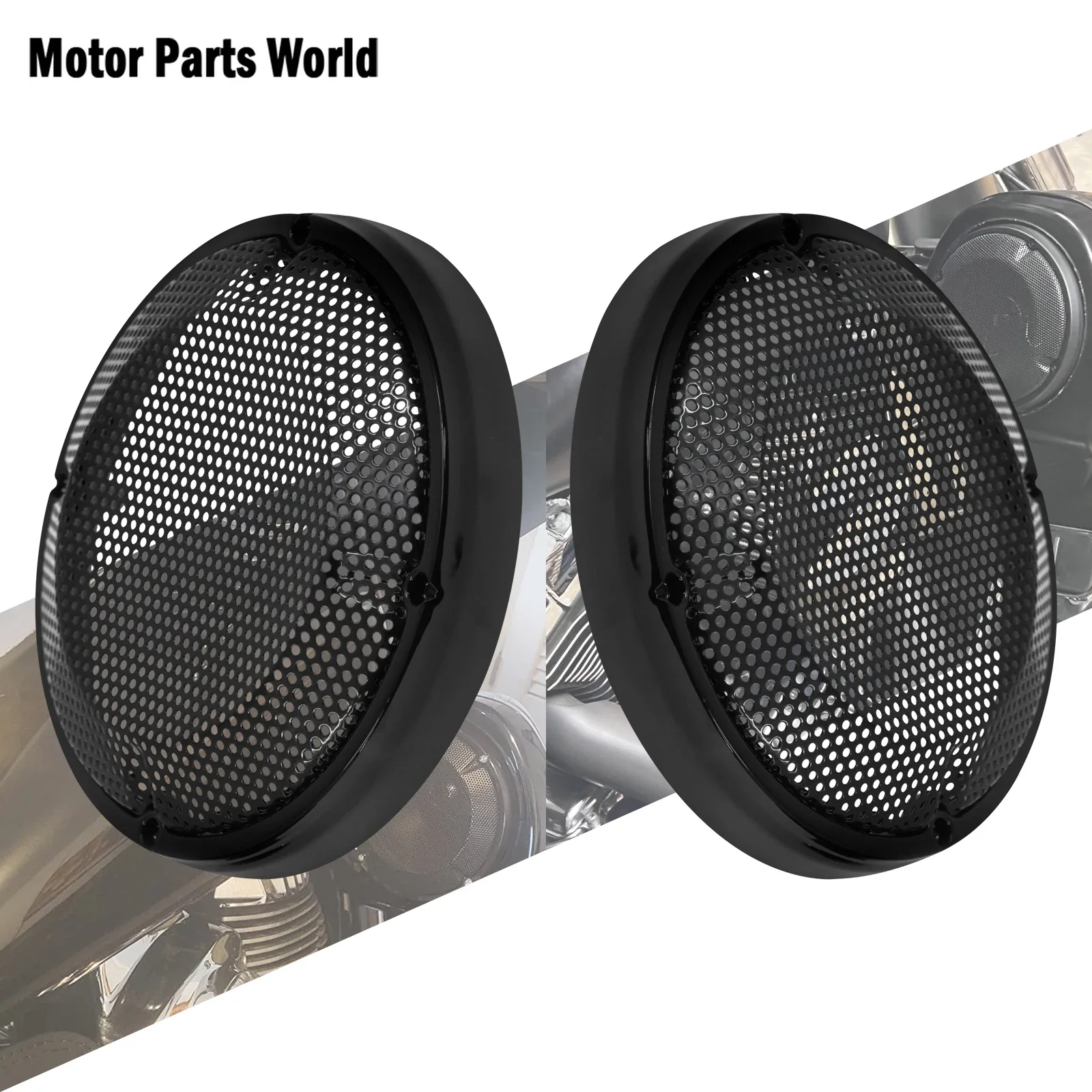 2 szt. Motocykl 6.5 "Pokrywa sakwy Głośnik Osłona grilla Czarny/Chrom Dla Harley Touring Road Electra przemieszczanie się po ulicy FLHR 1983-2023