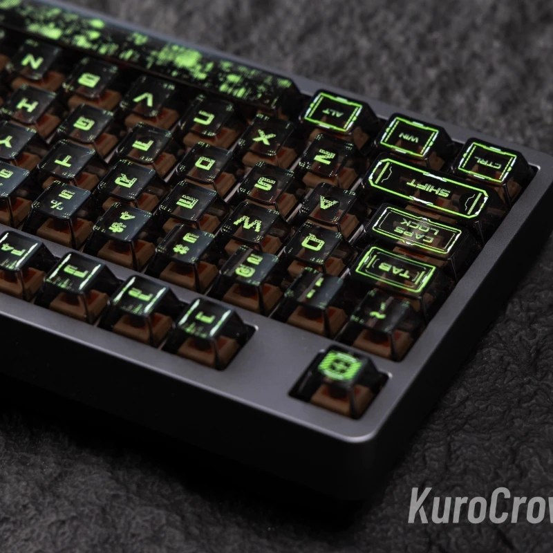 Cyber Hacker Theme Keycaps Set PC Cherry Profile Custom Original Handmade Keycaps for Mechanical Keyboard Accessories DIY Gift