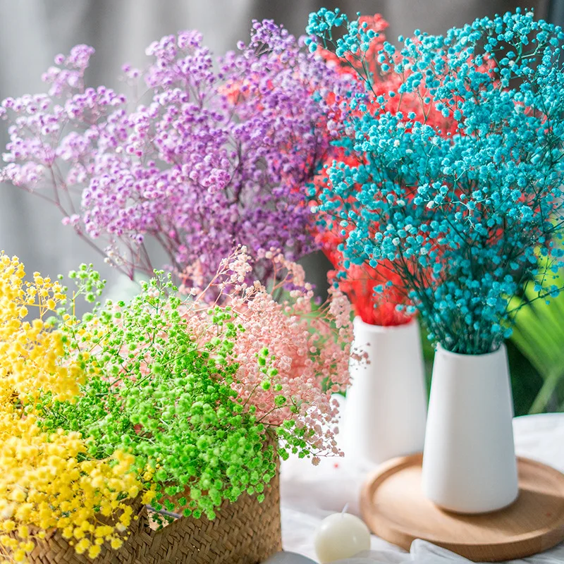 

Natural Colorful Fresh Dried Flowers Bouquets, Preserved Gypsophila, Baby'S Breath, Holiday Party, Wedding Gift, Home Decoration