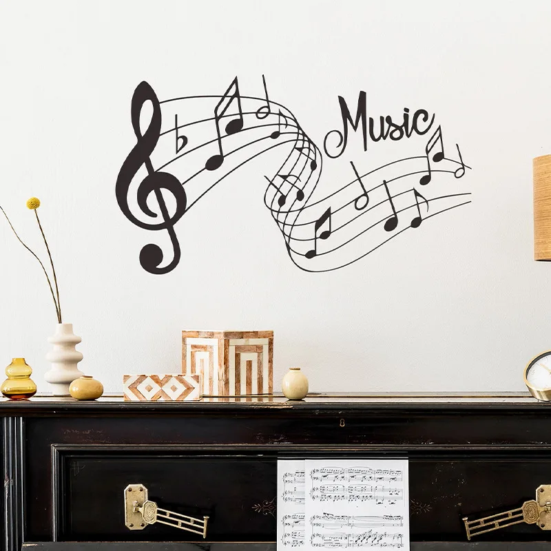 Personality creative note MUSIC bedroom living room porch home decoration beautification wall stickers sell well