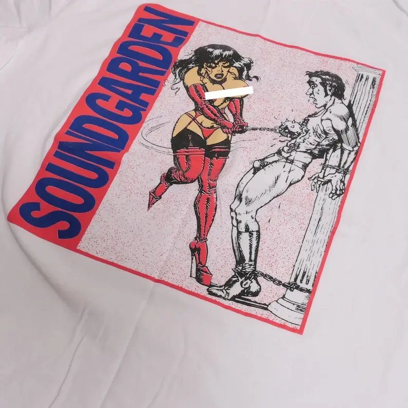 Soundgarden Band Tee Ball And Chain Più Forte Than Love Alternative American Rock n Roll Grunge Sub Pop Camicia Boxy Fit pesante