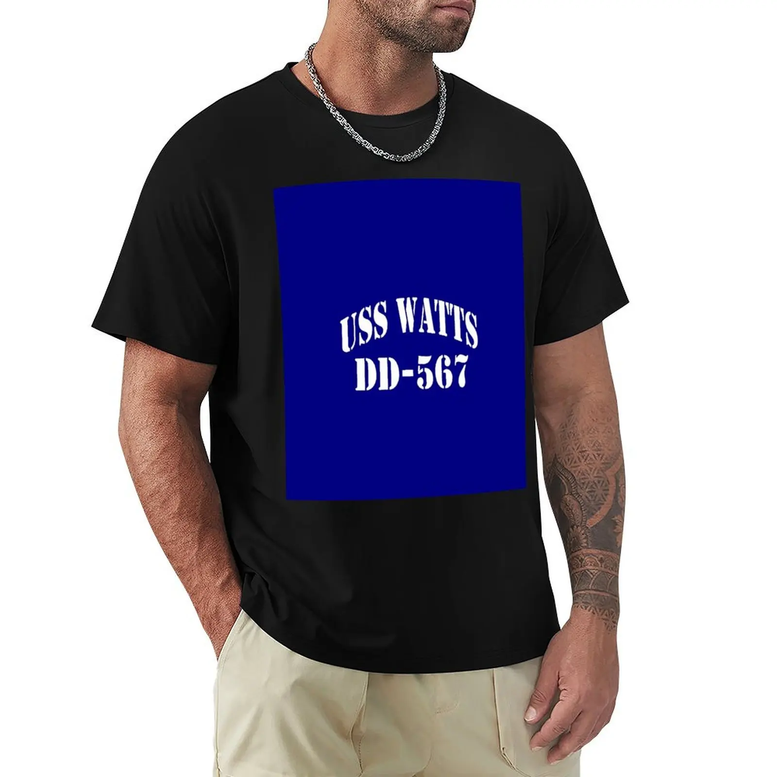 

USS WATTS (DD-567) SHIP'S STORE T-Shirt designer shirts football t shirt quick-drying sweat shirts, men