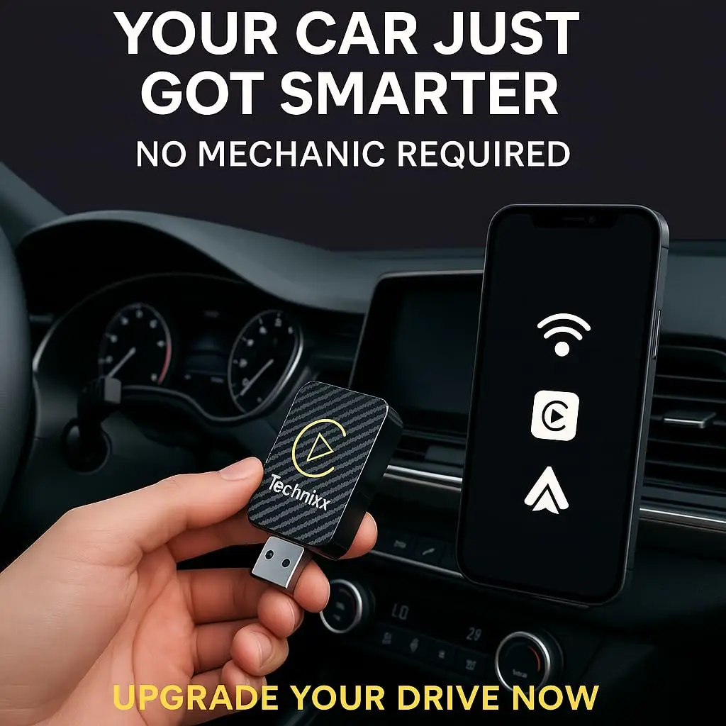 ABILKEEN NEW Wireless CarPlay Android Auto Adapter 2-in-1 Plug & Play AI Box for Toyota VW Peugeot Wired to Wireless Car Dongle