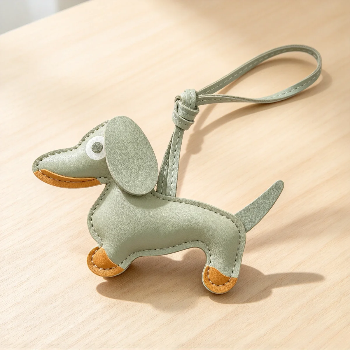 Dackel-Schlüsselanhänger aus PU-Leder, Welpen-Anhänger, Taschen-Charm für Damen, Rucksack, Handtasche, Autoschlüsselring, süßes koreanisches Valentinstagsgeschenk – Detail 16