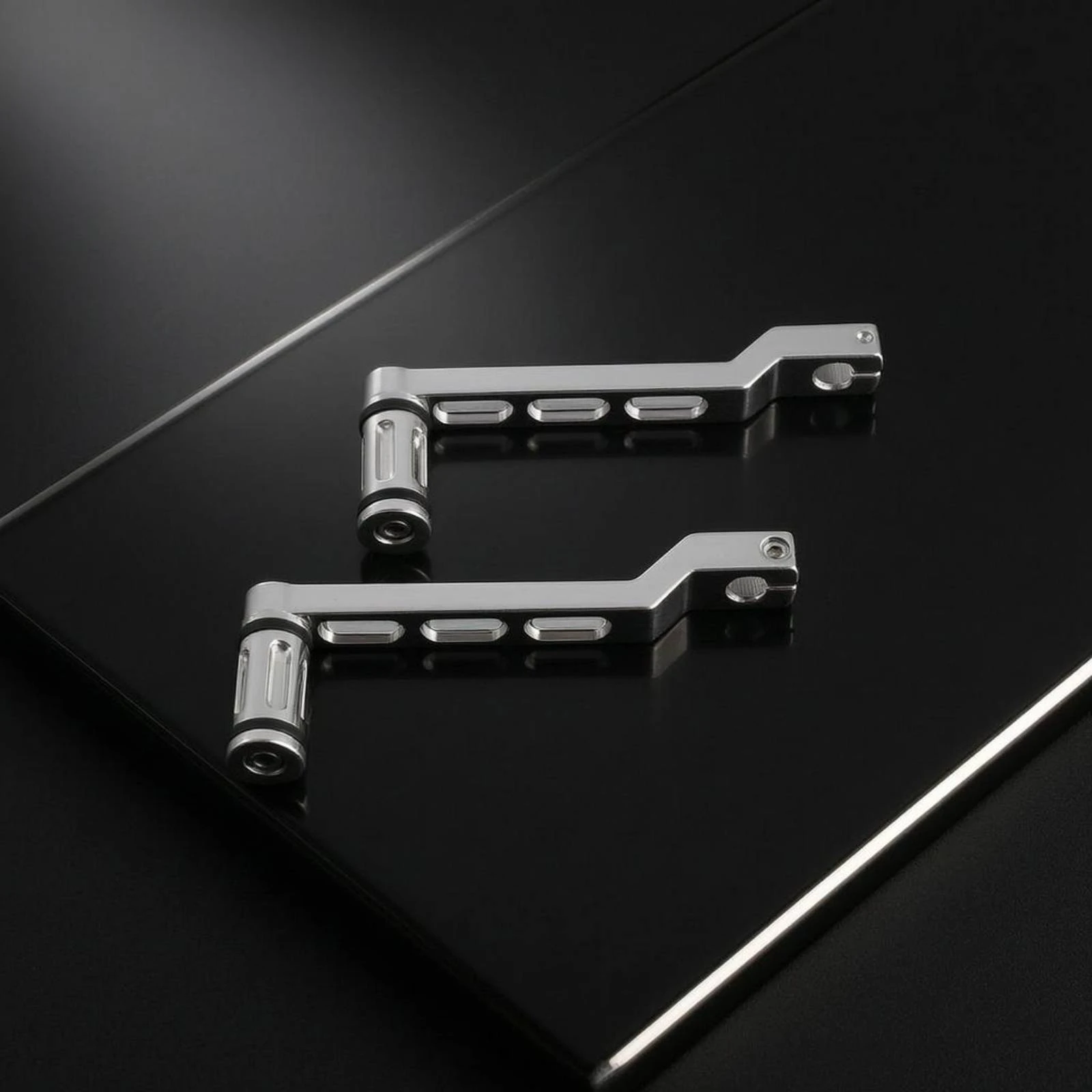 Motorcycle Gear Lever Oval Cutouts Machined Metal Gear Lever Cylindrical Hinge Point