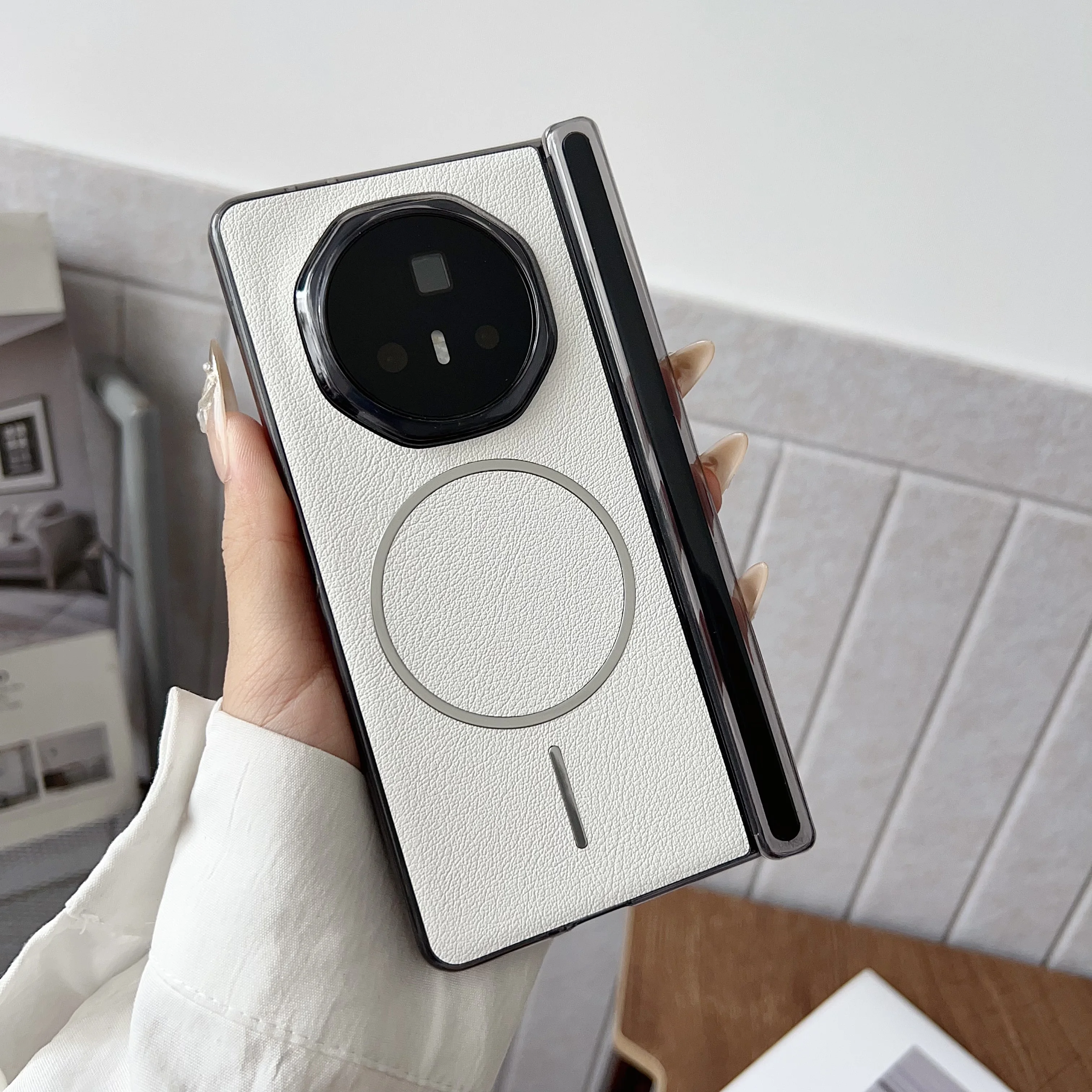 حافظة لهاتف هواوي هونور ماجيك V5 مصنوعة من جلد البولي يوريثان ومفصلة مغناطيسية للشحن اللاسلكي وغطاء خلفي لهاتف ماجيك V3 V5 #4