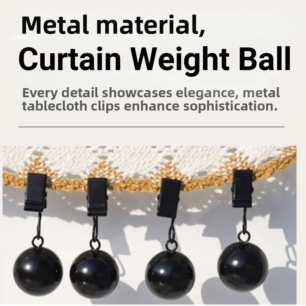4 pcs Gravity Ball Curtain Weight Ball with Clip Windproof Curtain Weights Rustproof Durable Heavy Duty Drapery Weights