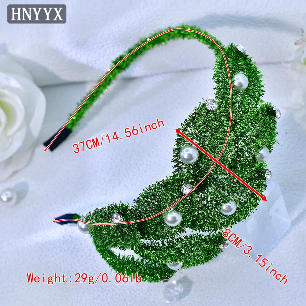 HNYYX Handmade Exquisite Headband Trendy Pearl Decoration Women Hair Hoop Wedding Bride Prom Holiday Party Headwear YXA371