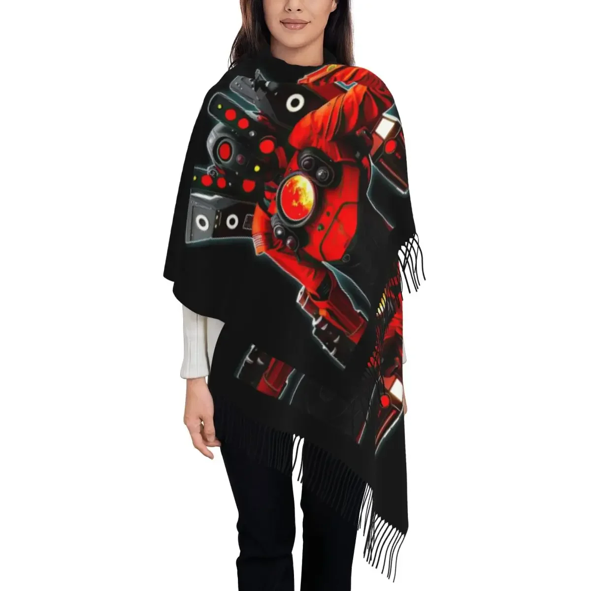 Custom Printed Hot Game Titan Speakerman Skibidi Toilet Scarf Men Women Winter Fall Warm Scarves Shawls Wraps