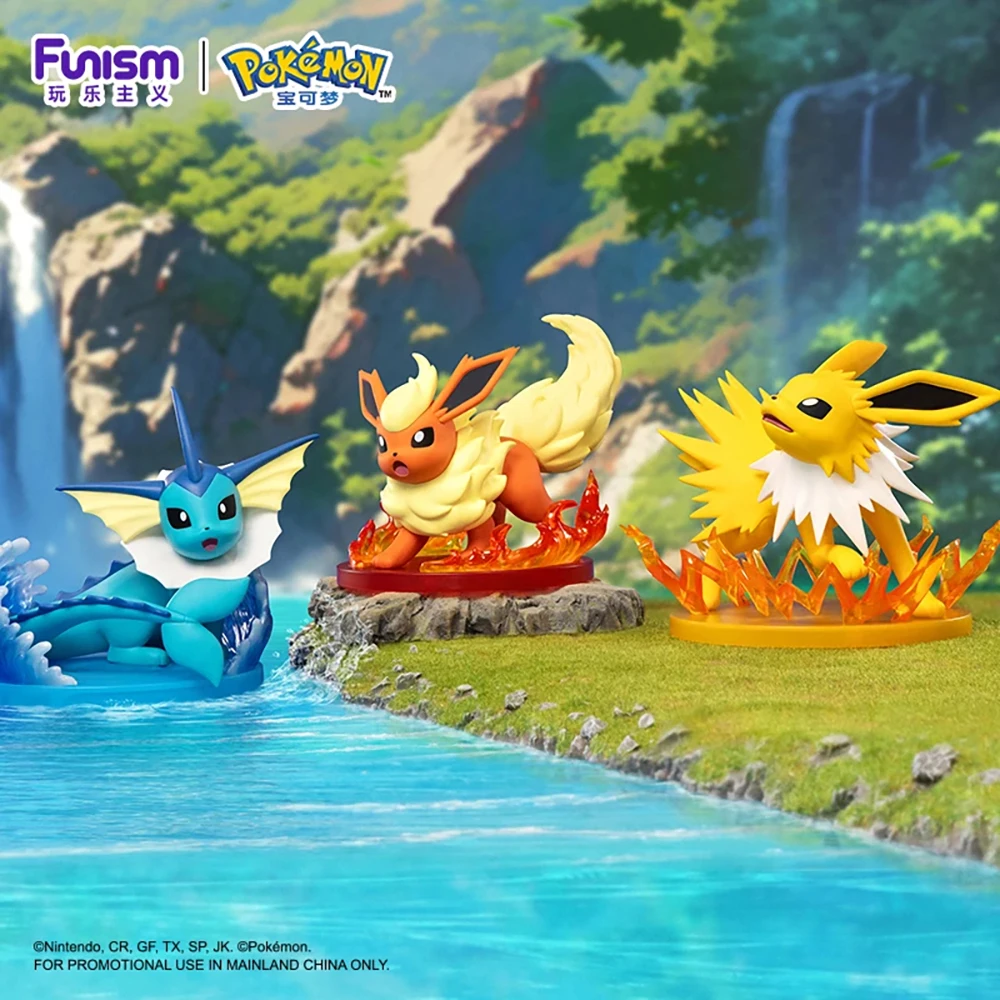 In Stock Original Funism Pokemon Flareon Vaporeon Jolteon Collectible Model Toys Home Decoration Figures Good Gift for Fnas Kids