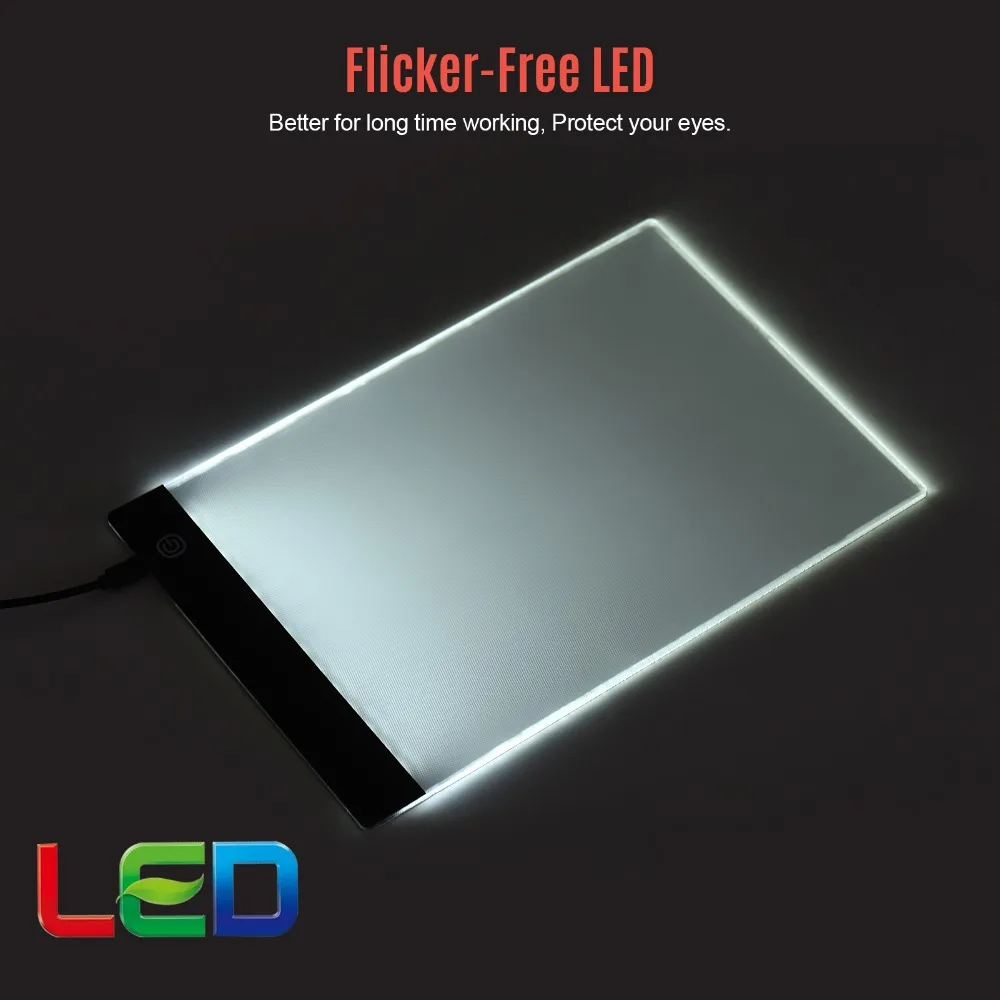 Practical PP LED Light Pad Adjustable 3 Levels Brightness Ultra Thin Drawing Board USB Powered Light Box For Artist