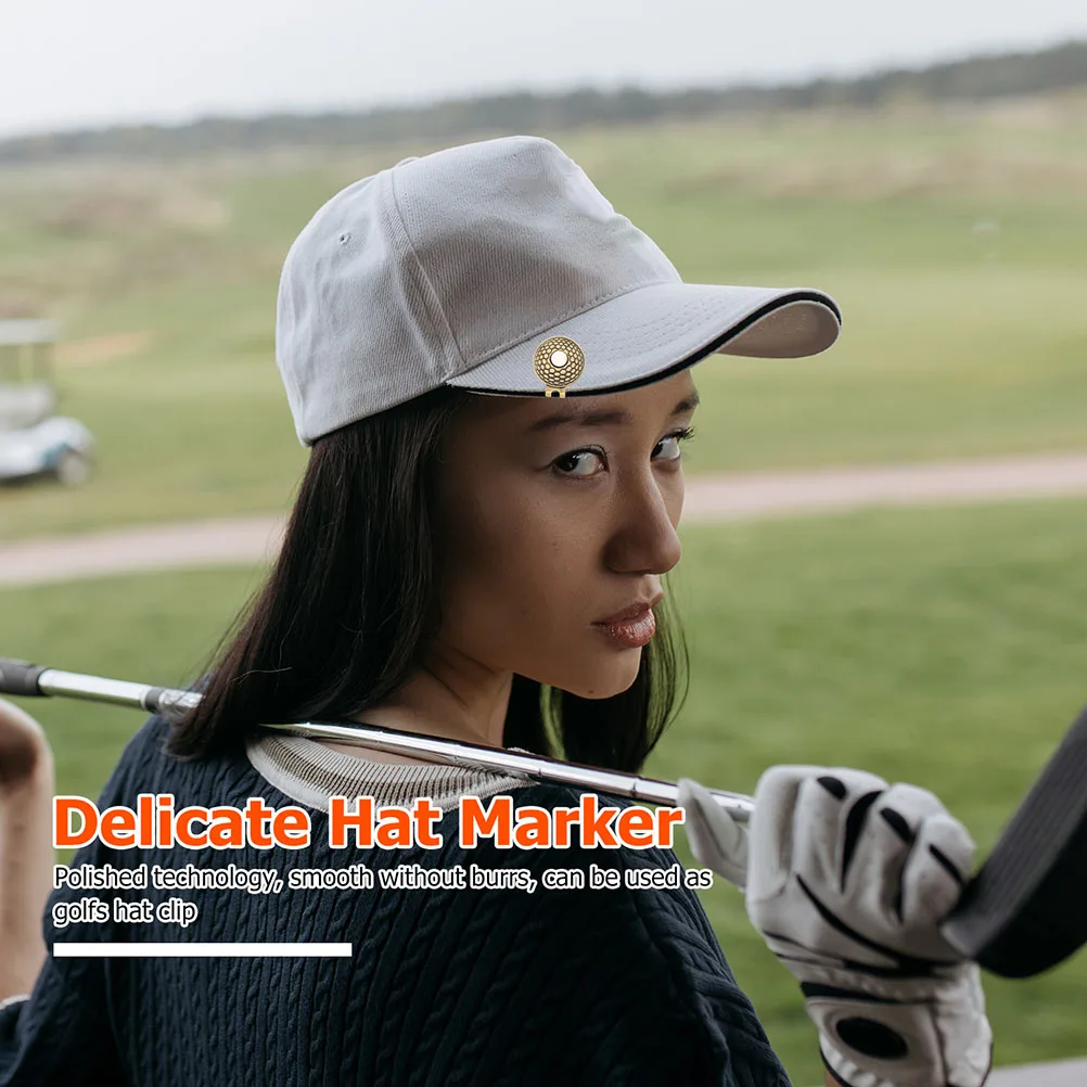 

2 Pcs Golf Ball Mark Marker Markers Hat Clip Accessories Convenient Golfs Supply Metal Clips Golfball Decorative