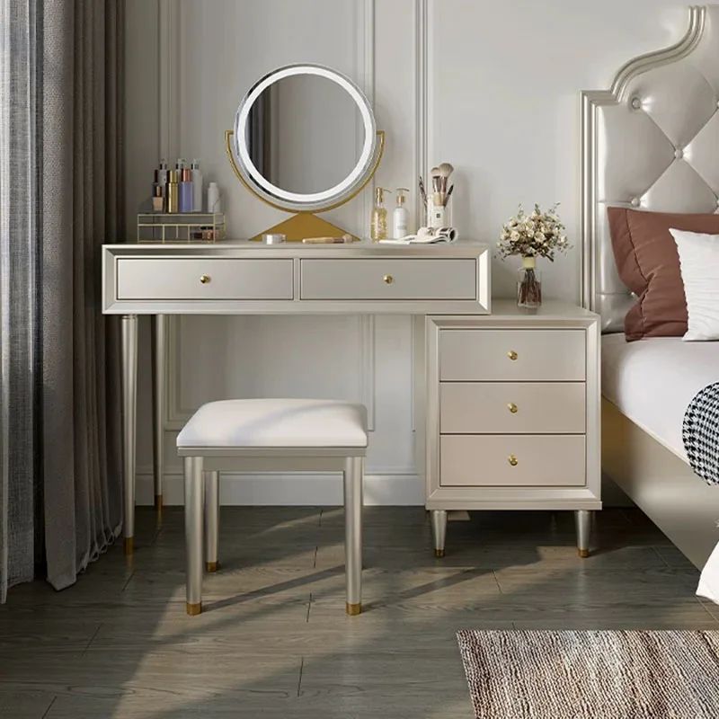 Luxury Modern Vanity Table Bedroom Makeup Coffee Women Comfortable Dressing Table European Organizer Vestidores Home Furniture