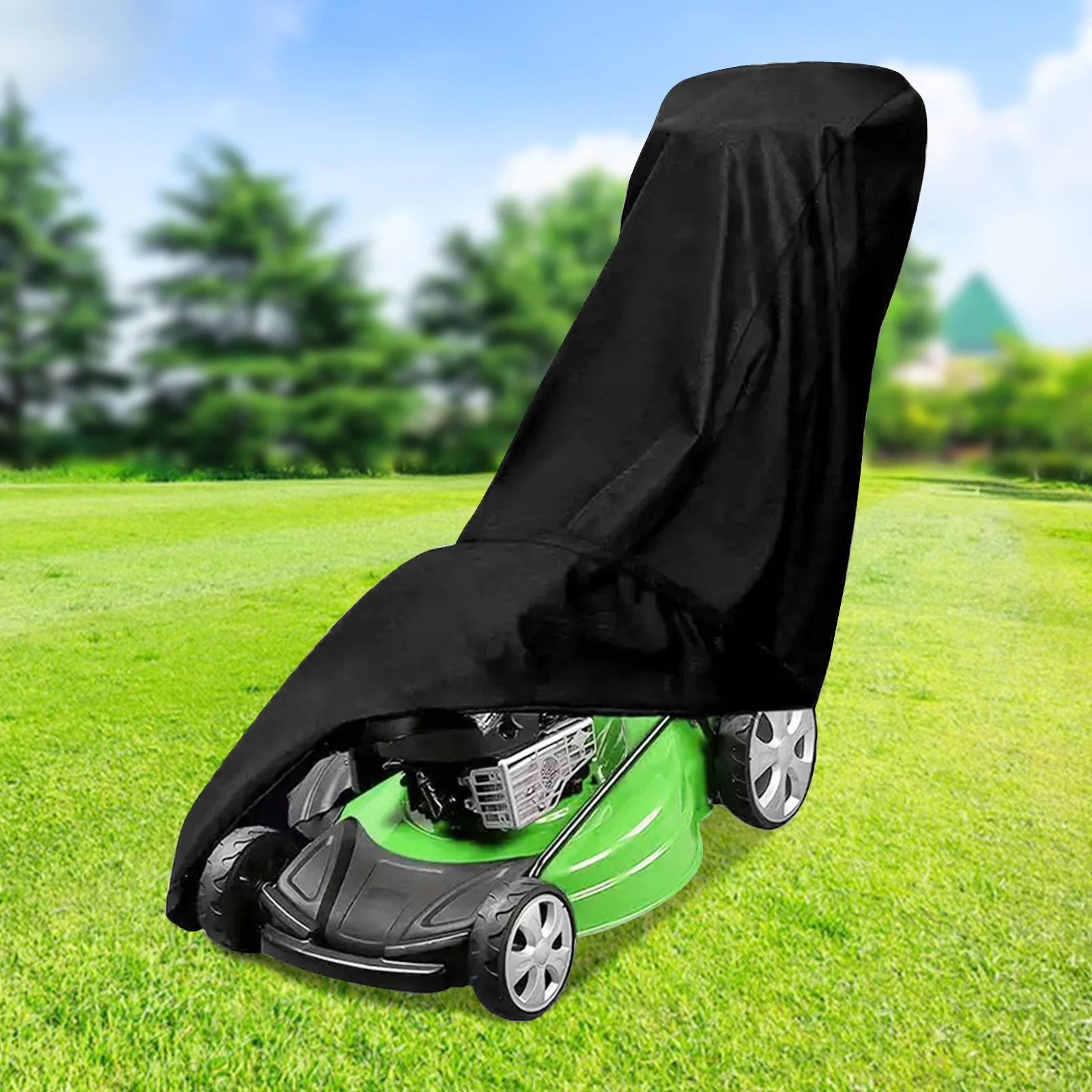 Lawn Mower Cover, Lawn Mower Storage Cover, Heavy-Duty and Pu-Coated Oxford Fabric, Outdoor Garden Lawn Mower Protective Cover
